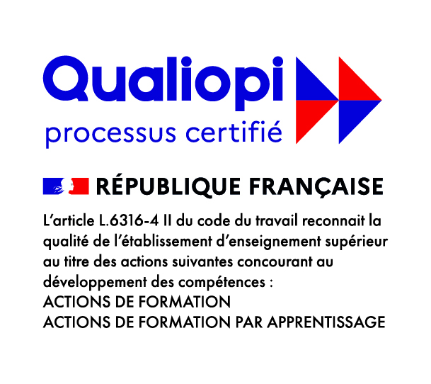 Logo Qualiopi certification attribuée à l'école de graphisme Garti